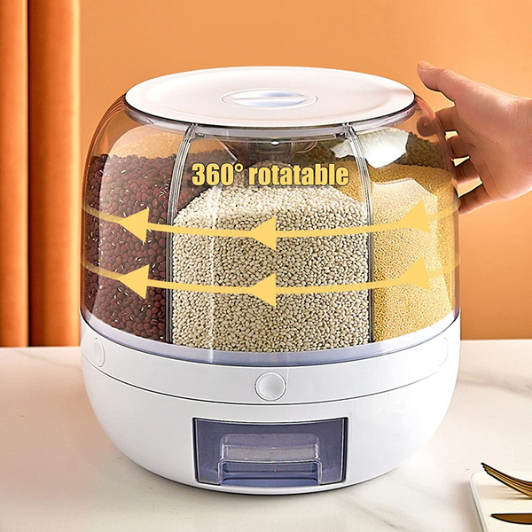 360° Rotating Rice Dispenser Food Dispenser 6 in 1